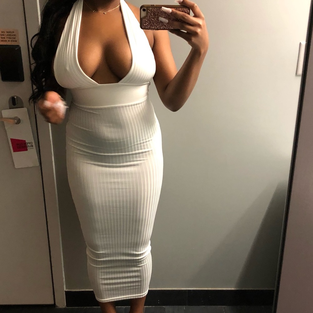 White Halter Dress